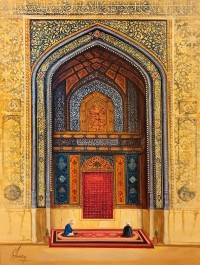 S. A. Noory, 30 x 42 Inch, Acrylic on Canvas, Cityscape Painting, AC-SAN-254 S. A. Noory, 30 x 42 Inch, Acrylic on Canvas, Cityscape Painting, AC-SAN-254